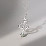 Sterling silver snake necklace, Silver snake necklace, Sterling silver snake pendant, Snake pendant, Silver Serpent Necklace, May birthstone