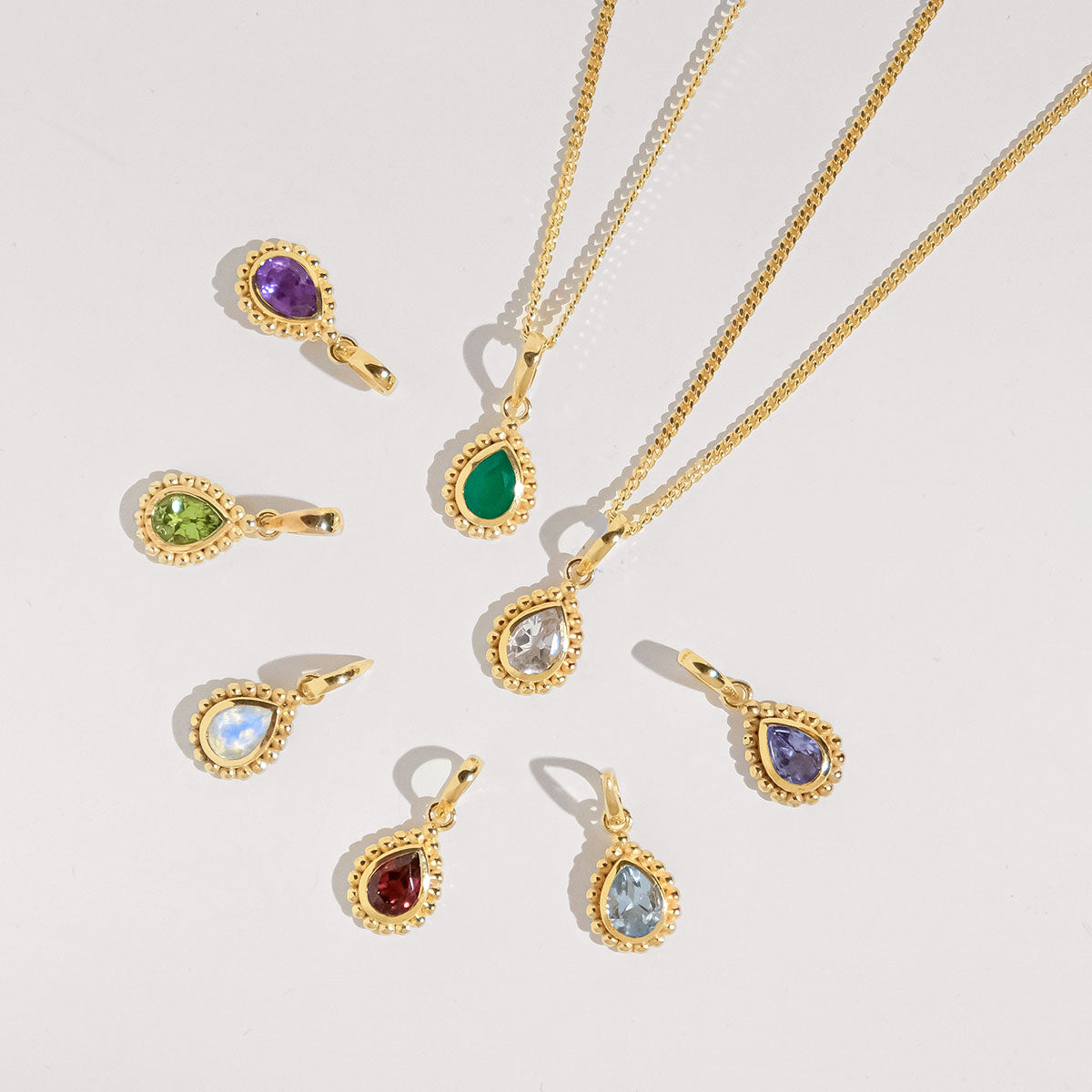 Gold Genuine Birthstone Necklaces