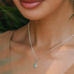 Aquamarine necklace, March birthstone necklace, Silver March birthstone necklace, Aquamarine sterling silver necklace