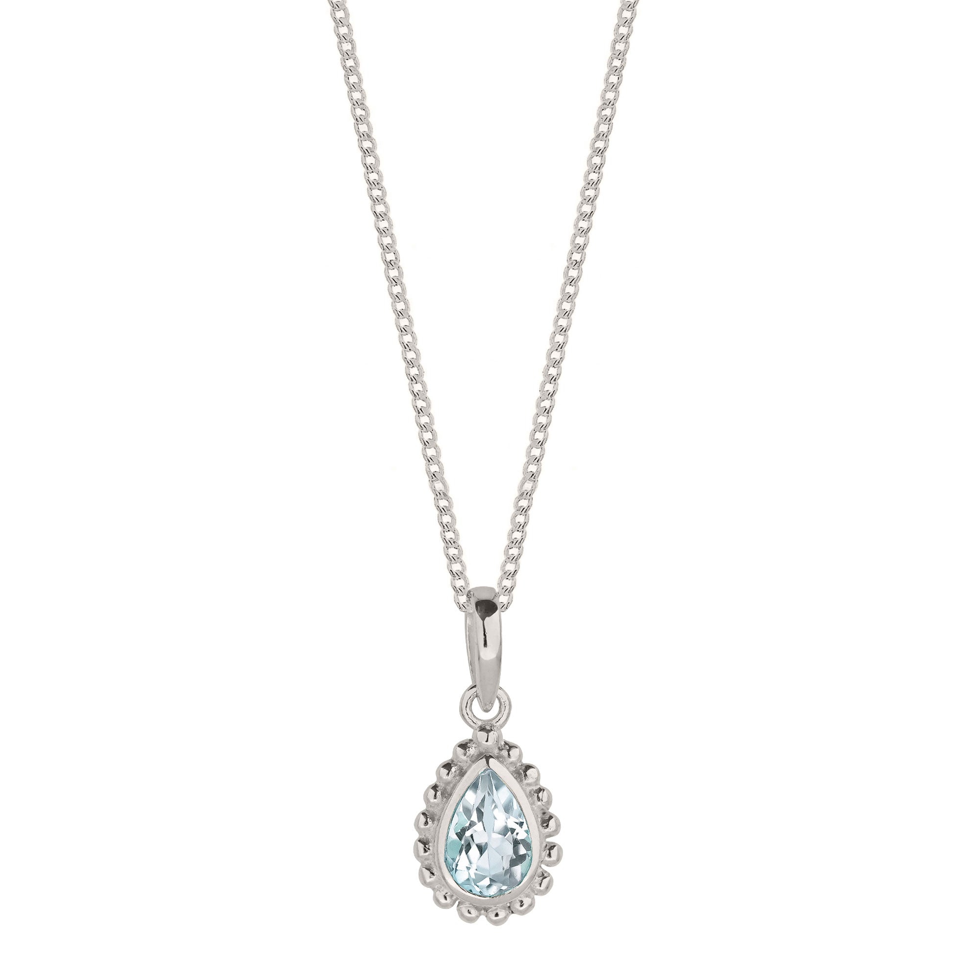 March Birthstone Aquamarine Necklace