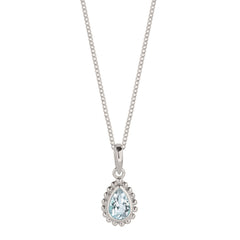 March Birthstone Aquamarine Necklace