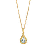 March Birthstone Aquamarine Gold Necklace