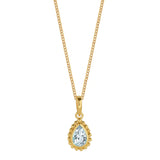 March Birthstone Aquamarine Gold Necklace
