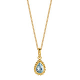 November Birthstone Blue Topaz Gold Necklace, Handmade, Gift For Her
