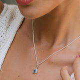Blue Topaz November Birthstone Silver Necklace