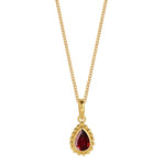 January Birthstone Garnet Gold Pendant Necklace