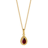 January Birthstone Garnet Gold Pendant Necklace