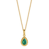 May Birthstone Green Onyx Gold Pendant Necklace