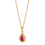 July Birthstone Ruby Gold Necklace, Gift For Her, Birthstone Jewellery