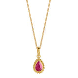 July Birthstone Ruby Gold Necklace, Gift For Her, Birthstone Jewellery