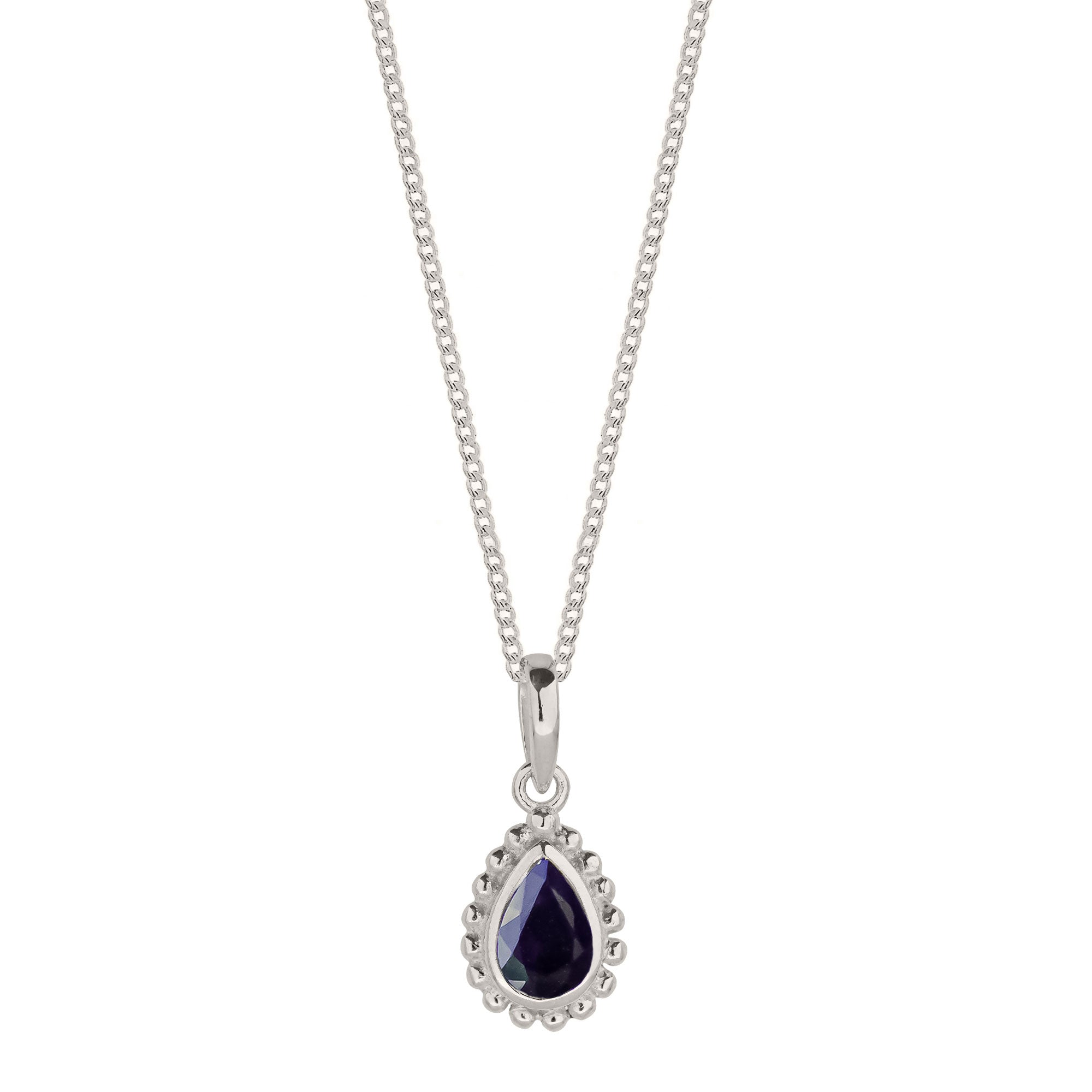 September Birthstone Silver Necklace
