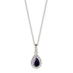 September Birthstone Silver Necklace