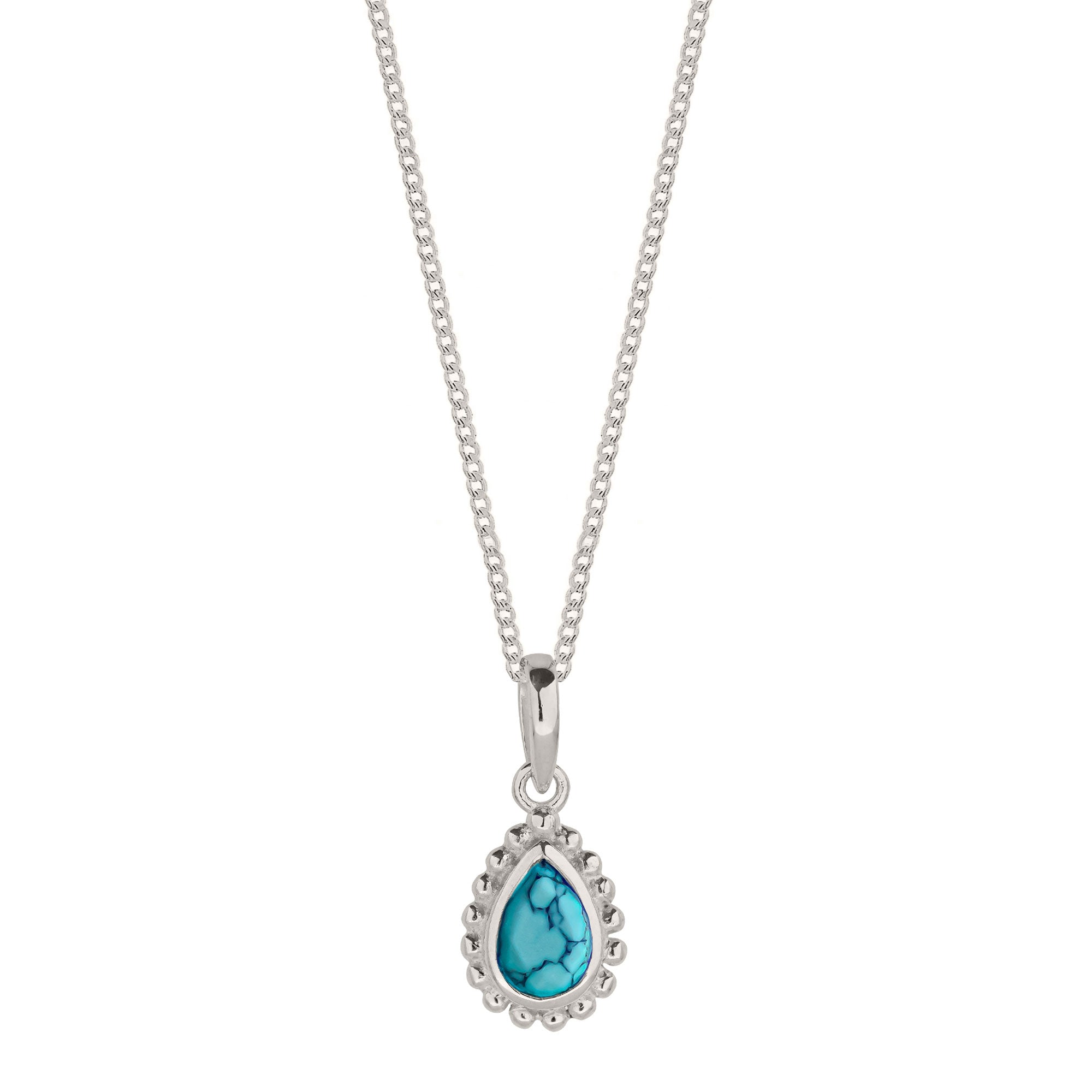 December Birthstone Turquoise Silver Necklace