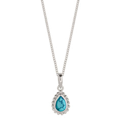 December Birthstone Turquoise Silver Necklace