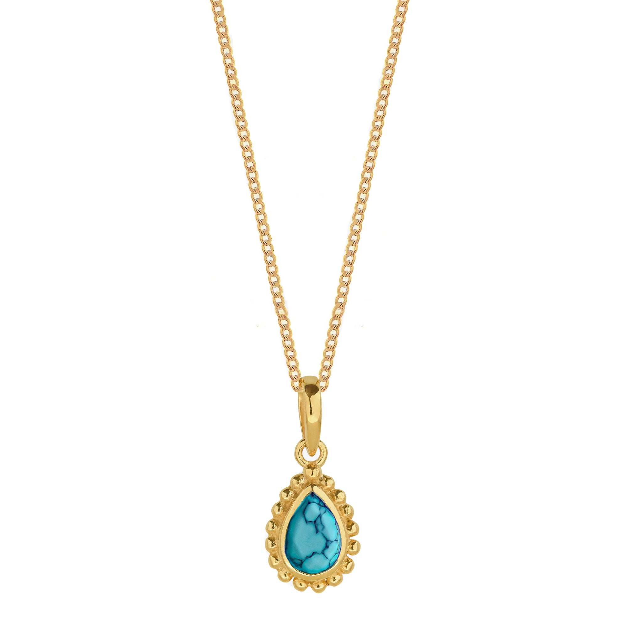 December Birthstone Turquoise Gold Necklace