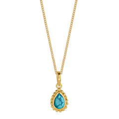 December Birthstone Turquoise Gold Necklace