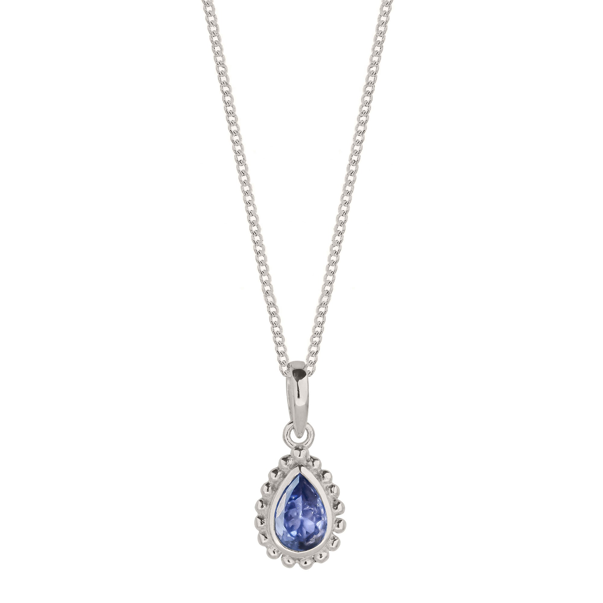 Tanzanite December Birthstone Pear Shaped Necklace, gifts or her, gemstone necklace
