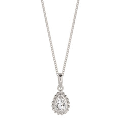 April White Topaz Birthstone Necklace