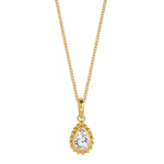 April Birthstone White Topaz Gold Necklace