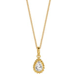 April Birthstone White Topaz Gold Necklace