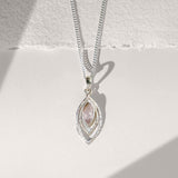 Infinity Symbol Silver Necklace with rose quartz