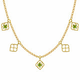 Gold Charm Necklace with Peridot, Peridot Gold Charm Necklace, Peridot Necklace, August Birthstone Jewellery, Gold Charm Necklace