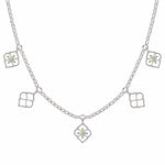 Silver and Opal Charm Necklace, Silver Charm Necklace, October Birthstone Necklace