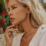 Opal Charm Necklace, Silver Opal Charm Necklace, Opal Necklace, October Birthstone Necklace, Opal Choker, Opal Huggie Hoop Silver Earrings, Opal Huggies