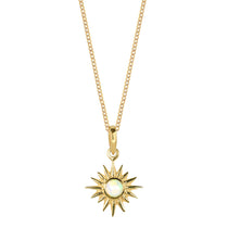 Gold Moonstone Sun Necklace, Moonstone Sun Necklace, Gold Sun Necklace, Gold Eclipse Necklace, June Birthstone Gold Necklace