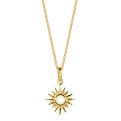 Gold Moonstone Sun Necklace, Moonstone Sun Necklace, Gold Sun Necklace, Gold Eclipse Necklace, June Birthstone Gold Necklace