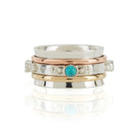 Turquoise and CZ Spinning Ring