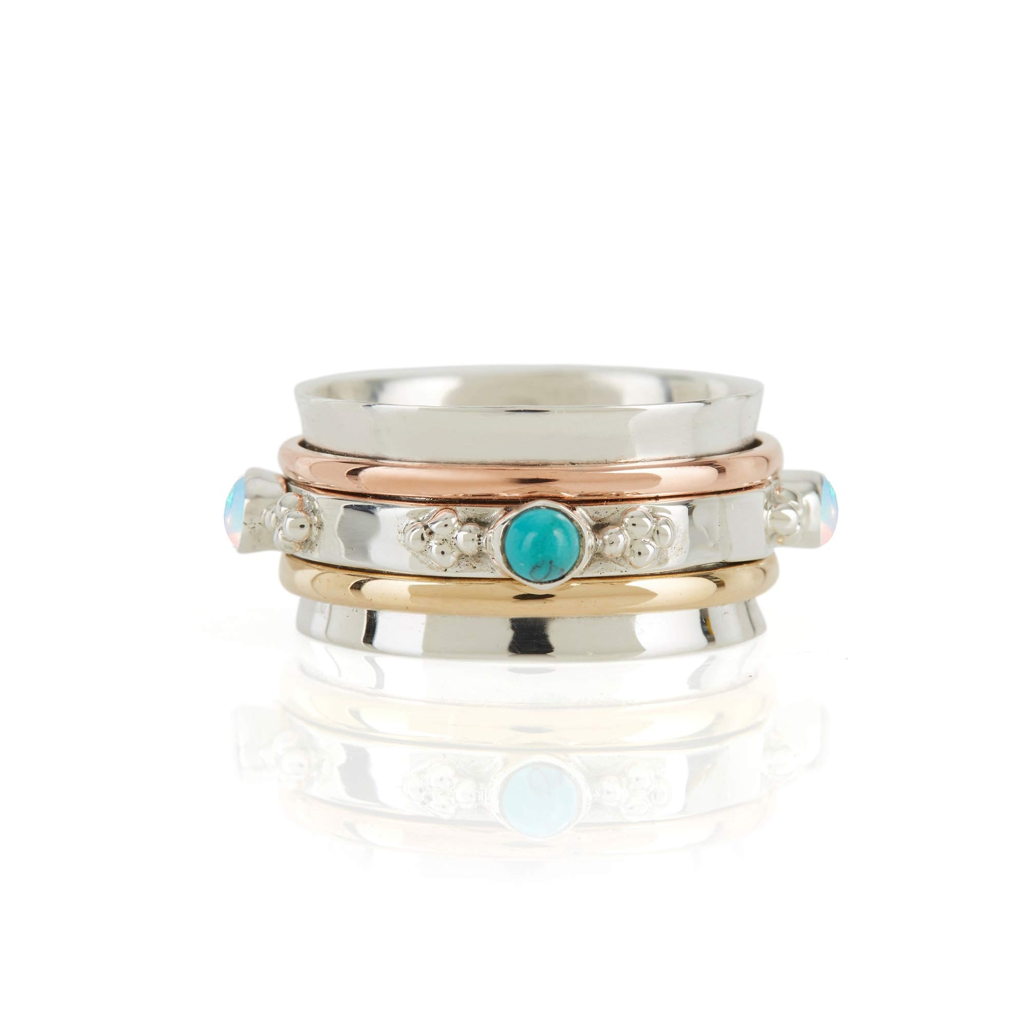 TURQUOISE AND OPAL SPINNING RING