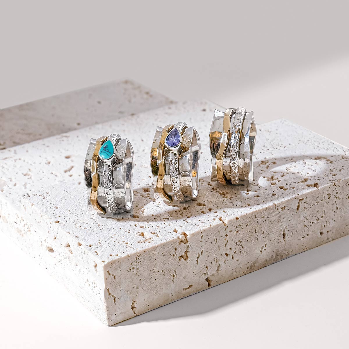 Aura Magic Mixed Metal Spinner Rings