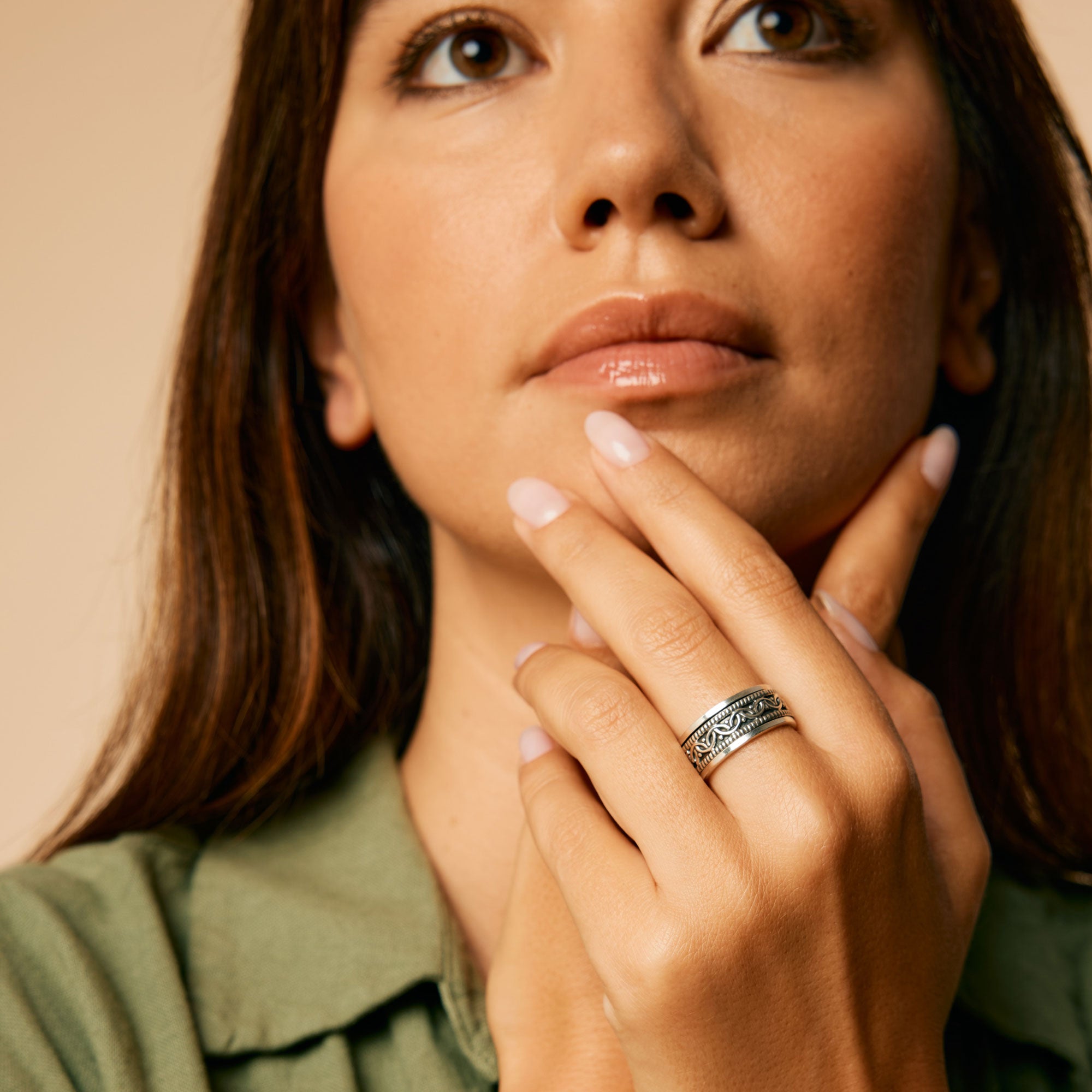 Celtic Bravery Silver Spinning Ring