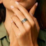 Celtic Bravery Silver Spinning Ring