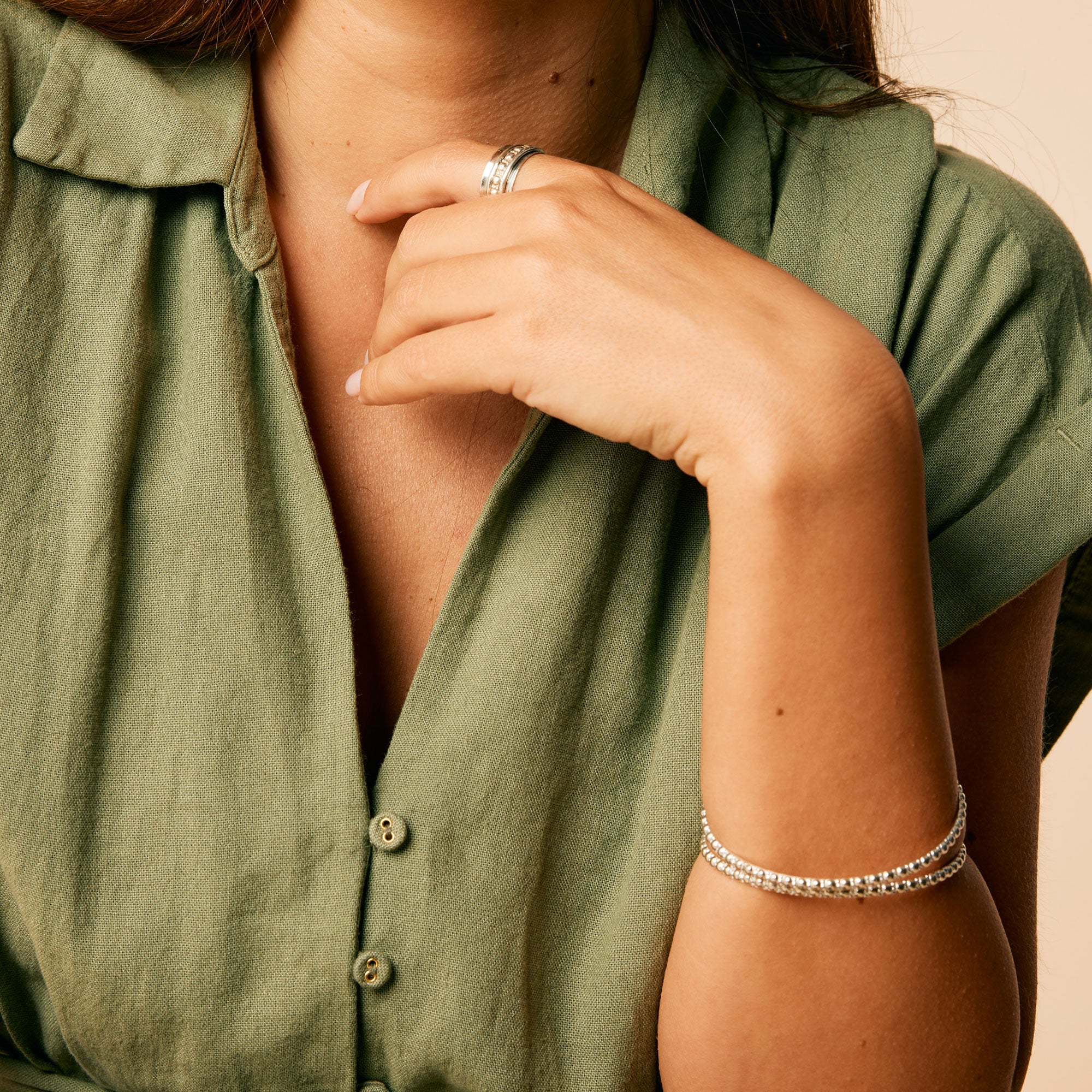 Maharani Manifest Silver Spinning Ring