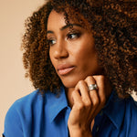 Personalised Silver Gemstone Spin Ring