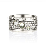 Cubic Zirconia Spinning Ring, Cubic Zirconia Sterling Silver Spinning Ring, Cubic Zirconia Ring, Sterling Silver CZ Spinning Ring, April Birthstone Spinning Ring
