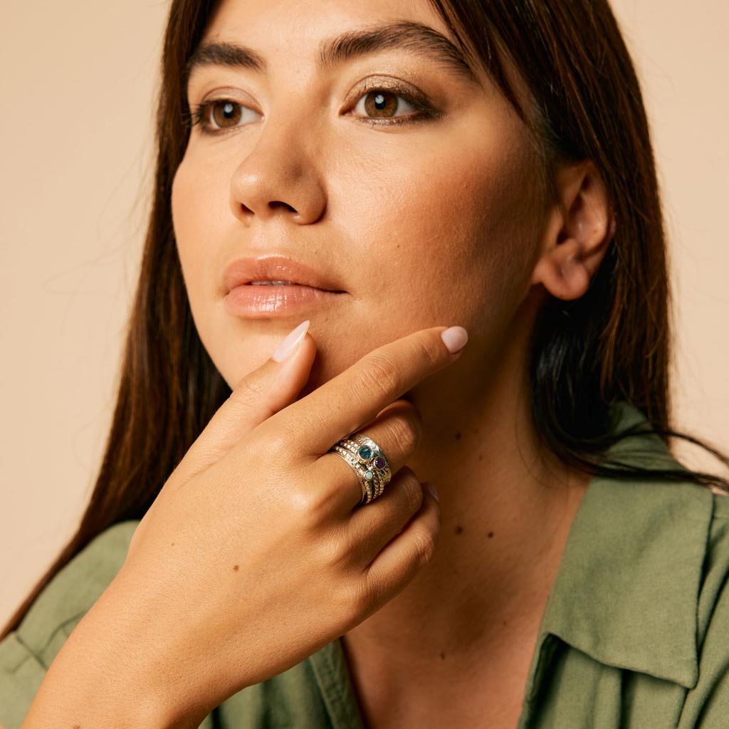 Personalised Birthstone Spinning Ring