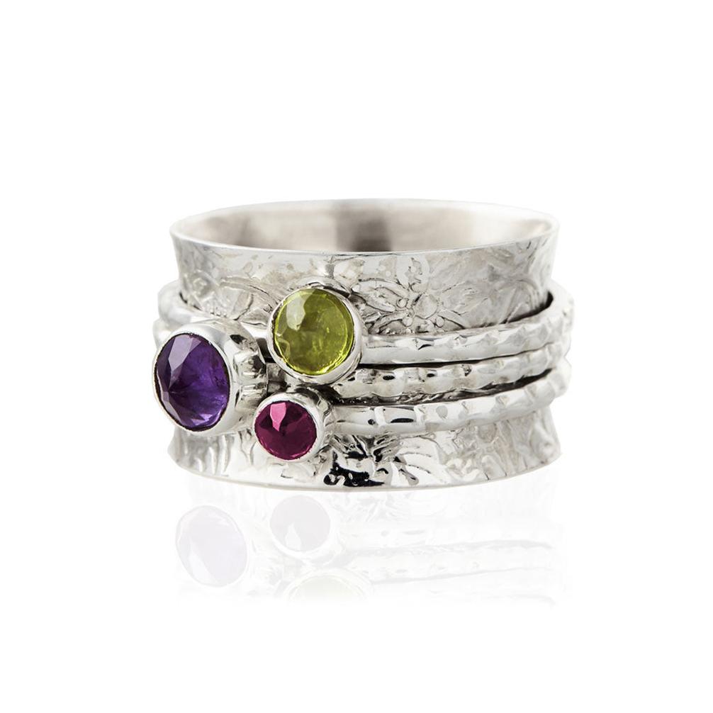 Personalised Birthstone Spinning Ring