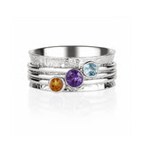 Sterling silver spinning ring, Gemstone Spinning Ring, Birthstone Spinning Ring, Handmade Rings, Ethical Jewellery, Sustainable Jewellery