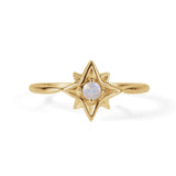 Gold Star Ring, Moonstone Star Ring, Gold Moonstone Star Ring, Gold North Star Ring, Moonstone Stacking Ring