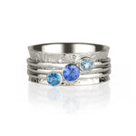 Personalised Gemstone Silver Spinning Ring