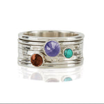 Handmade silver and gemstone spinner ring, Gemstone Spinning Ring, Silver Spinning Ring, Birthstone Spinning Ring, Ethical Jewellery, Exclusive Spin Ring