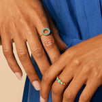 Halo Radiance Turquoise Ring Gold