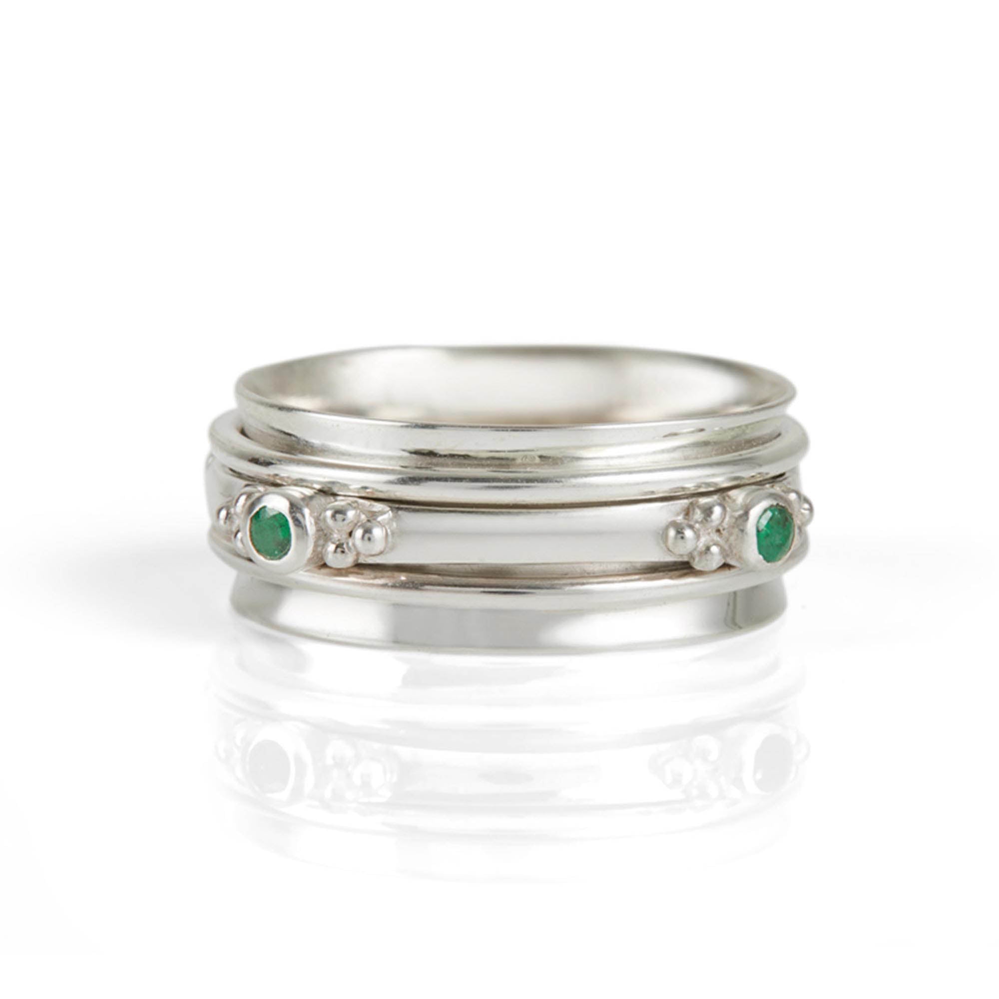 Rajalita Love Emerald Spinning Ring