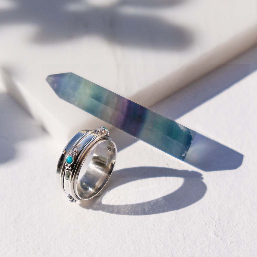 RAJALITA LOVE TURQUOISE SPINNING RING