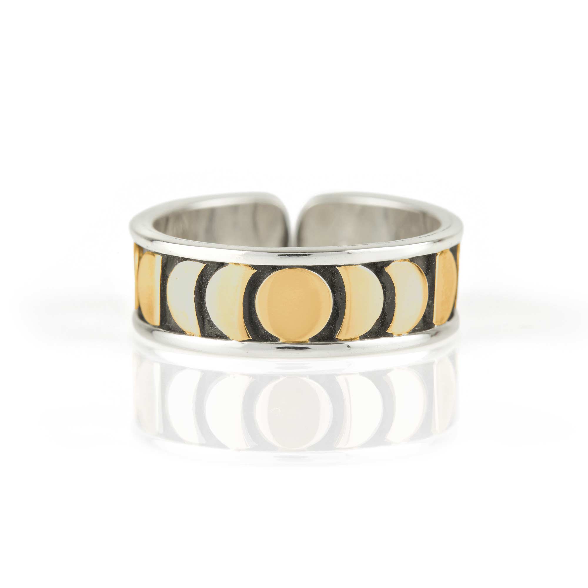 Silver and Brass Moon Phase Midi / Toe Ring