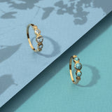 Lakshmi Ring - Gold Blue Topaz