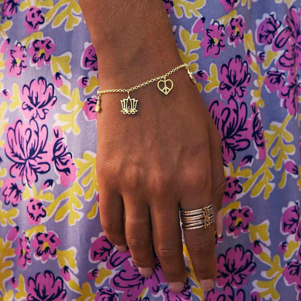 Gold charm bracelet